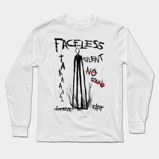 The Silent Horror of Slender Man: Confronting the Faceless Entity Long Sleeve T-Shirt